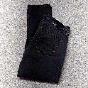 Women’s Hollister Dark Wash Black Gray Slim Straight Leg‎ Jeans Size 32x29
